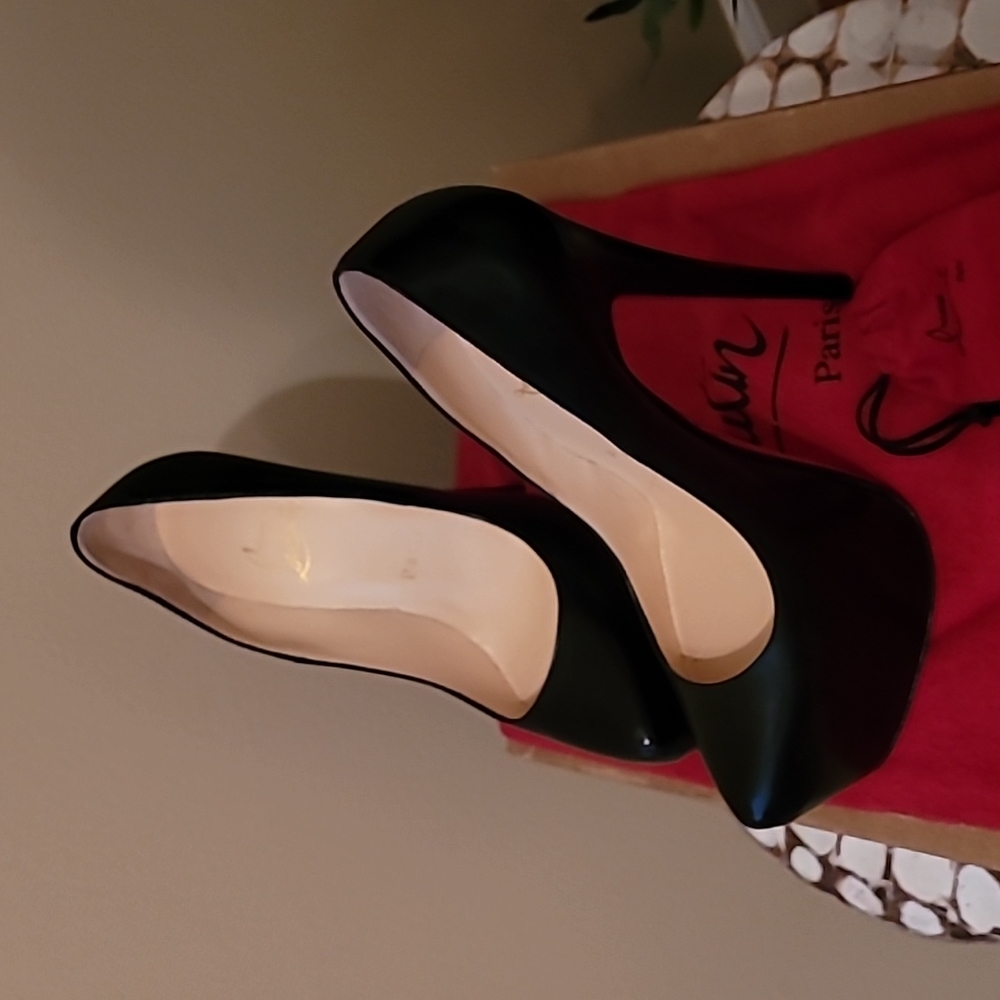 Christian Louboutin Daffodile 160 Kid Black leather Red bottom size 36 NWT